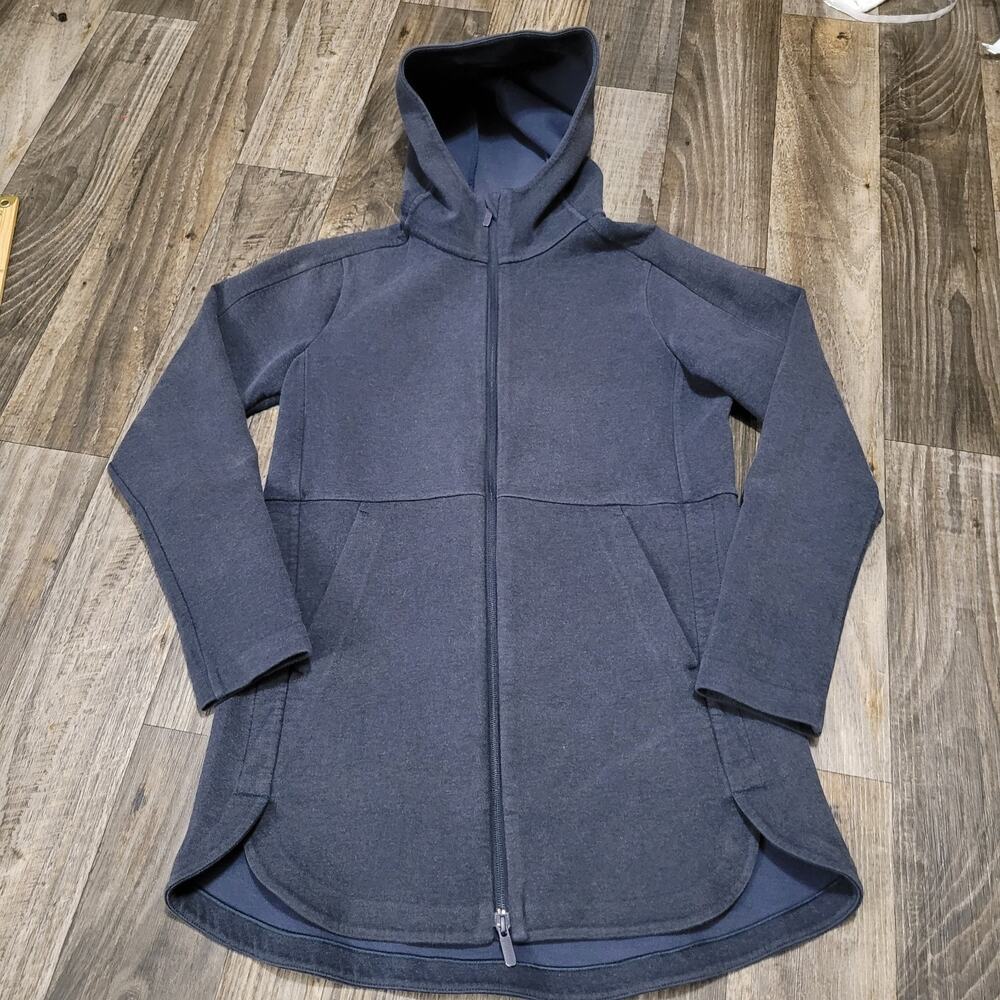 Lululemon Going Places Hooded Jacket Womens Pockets Sz 6 Blue Spacer Full Zip